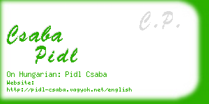 csaba pidl business card